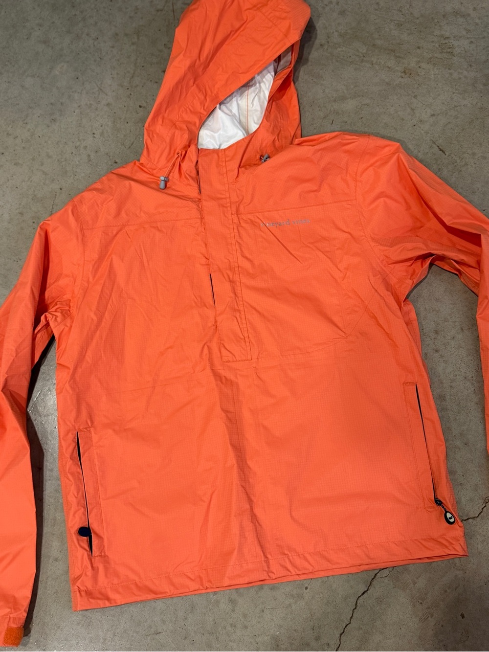Men's Orange Hooded Windbreaker Jacket